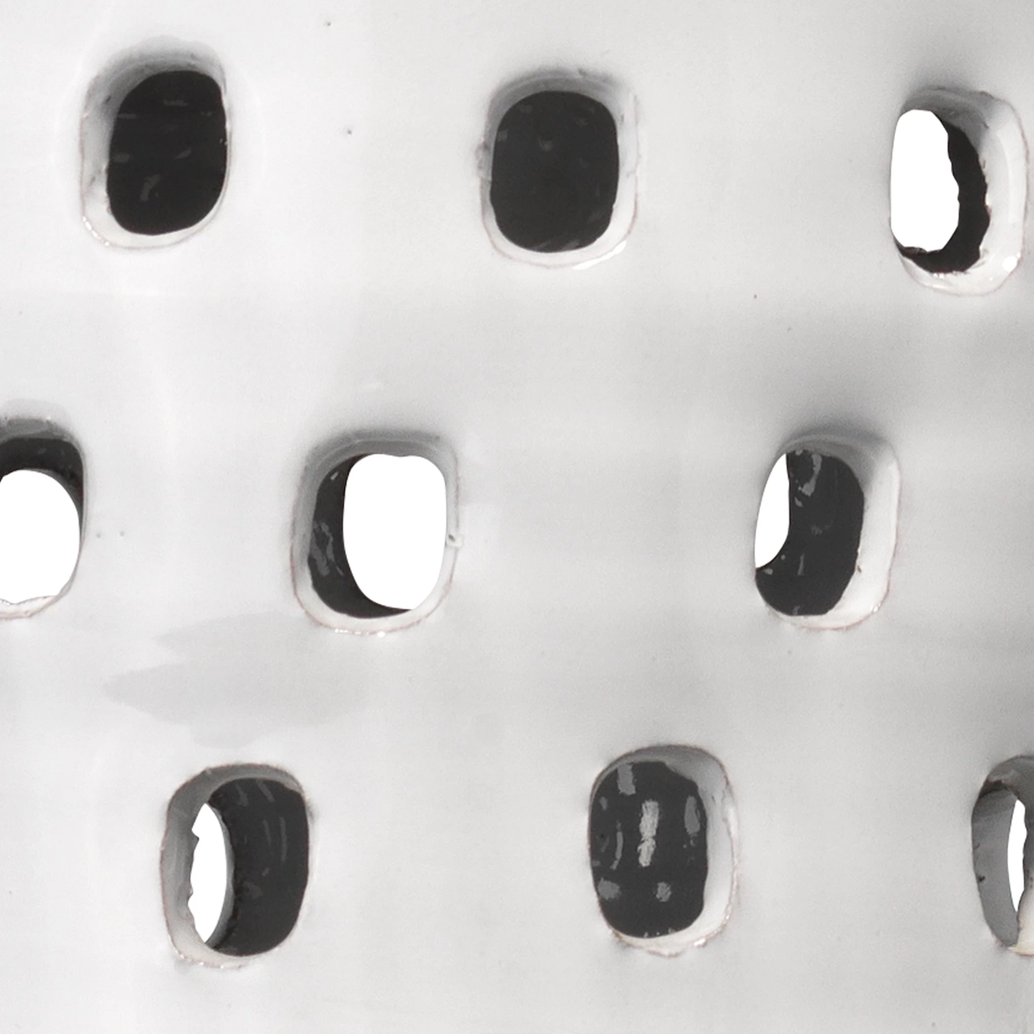 Coastal Style White Ceramic Long Perforated Pendant 5 Coastal Style White Ceramic Long Perforated Pendant - Image 5