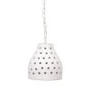 Coastal Style White Ceramic Porous Pendant Smal Island Light
