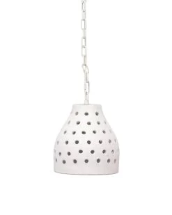Coastal Style White Ceramic Porous Pendant Smal Island Light