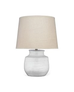 Coastal Style White Ceramic Trace Table Lamp