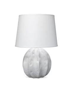 Coastal Style White Ceramic Urchin Table Lamp