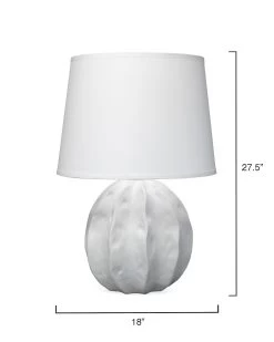 Coastal Style White Ceramic Urchin Table Lamp -Jamie Young Store loomlan coastal style white ceramic urchin table lamp jamie young table lamps 4 33038237106389
