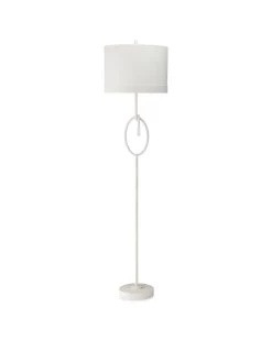 Coastal Style White Gesso Linen Knot Floor Lamp