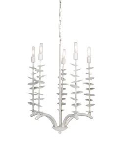 Coastal Style White Gesso Mid-Century Modern Petals Chandelier -Jamie Young Store loomlan coastal style white gesso mid century modern petals chandelier jamie young chandeliers 4 33037995475157