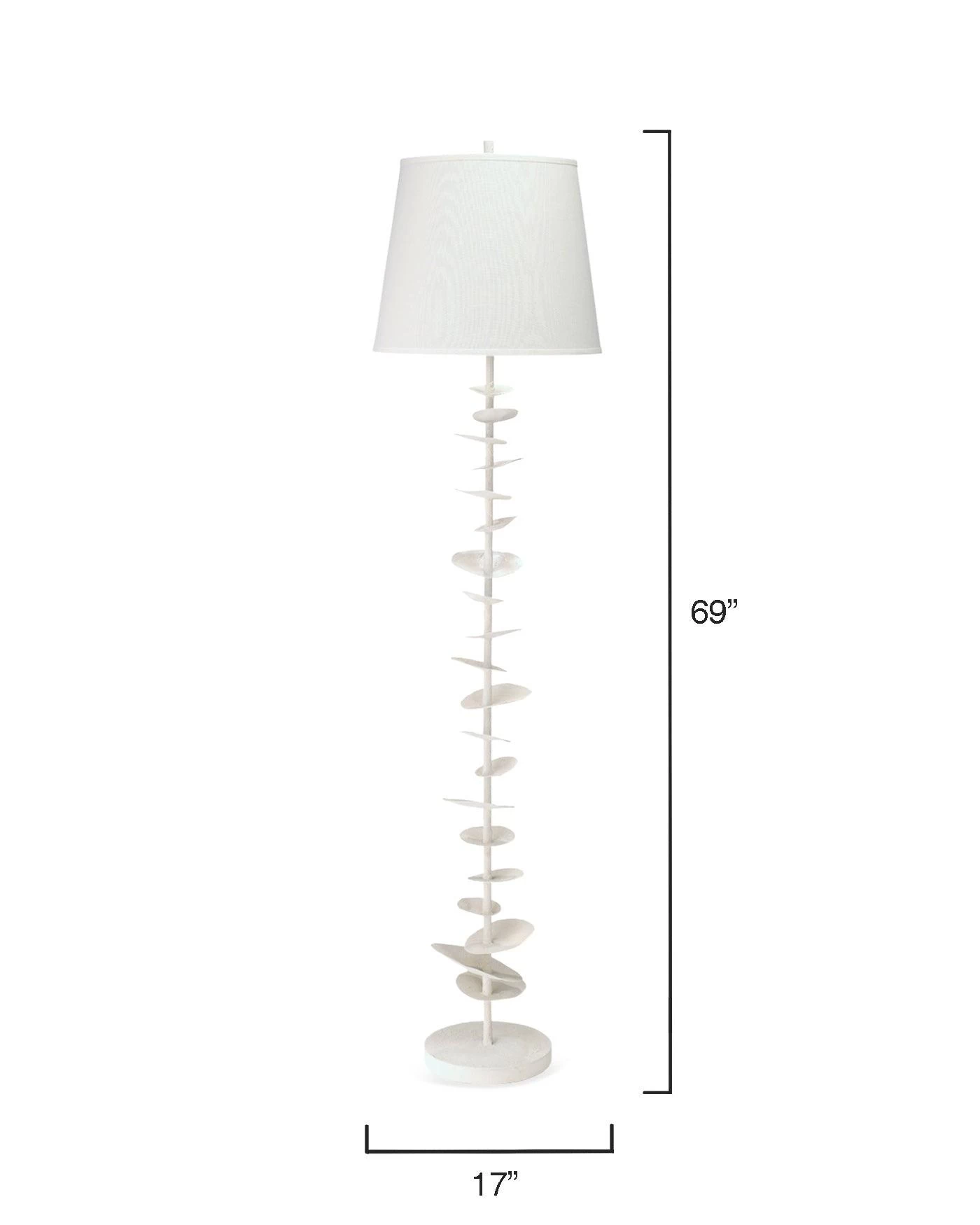 Coastal Style White Gesso Petals Floor Lamp 4 Coastal Style White Gesso Petals Floor Lamp - Image 4