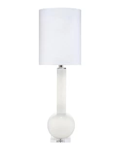 Coastal Style White Glass Studio Table Lamp