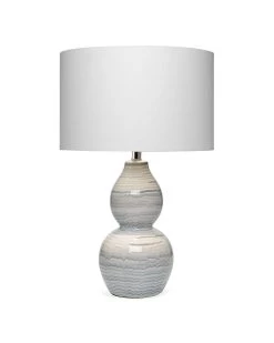 Coastal Style White/Blue Ceramic Catalina Wave Table Lamp