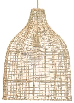 Cottage Beach Decor Cream Rattan Whisper Pendant