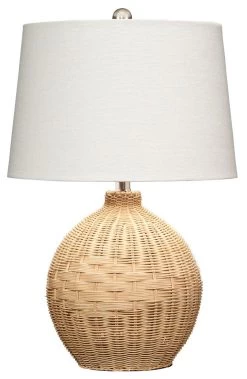 Cottage Beach Decor Natural Rattan Cape Table Lamp