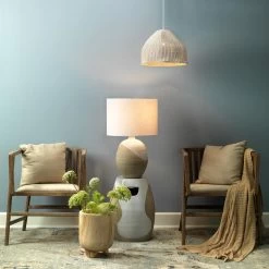 Cottage Beach Decor White Rattan Swell Basket Pendant -Jamie Young Store loomlan cottage beach decor white rattan swell basket pendant jamie young pendants 3 33038279803093