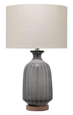 Grey Glass Grey Frosted Glass Table Lamp