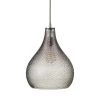 Grey Textured Cut Glass Curved Pendant