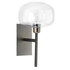 Gunmetal Clear Glass Scando Mod Sconce