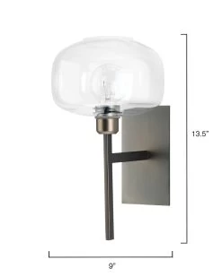 Gunmetal Clear Glass Scando Mod Sconce -Jamie Young Store loomlan gunmetal clear glass scando mod sconce jamie young wall sconces 5 33037943144661