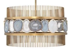 Lavender Agate Round Gold Lighting Fixture Upsala Chandelier