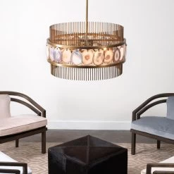 Lavender Agate Round Gold Lighting Fixture Upsala Chandelier -Jamie Young Store loomlan lavender agate round gold lighting fixture upsala chandelier jamie young chandeliers 5 33038009401557