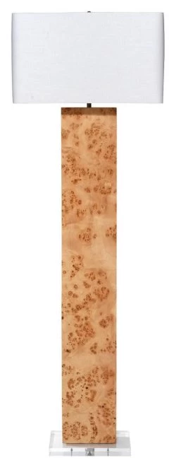 Natural Burl Wood 63" Parallel Floor Lamp