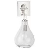 Nickel Clear Glass Tear Drop Hanging Wall Sconce