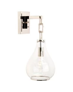 Nickel Clear Glass Tear Drop Hanging Wall Sconce -Jamie Young Store loomlan nickel clear glass tear drop hanging wall sconce jamie young wall sconces 5 33037949468885