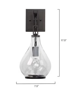 Oil Rubbed Bronze Clear Glass Tear Drop Wall Sconce -Jamie Young Store loomlan oil rubbed bronze clear glass tear drop wall sconce jamie young wall sconces 6 33037949698261