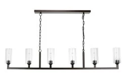 Oil Rubbed Bronze Dining Room Linear 6 Light Chandelier