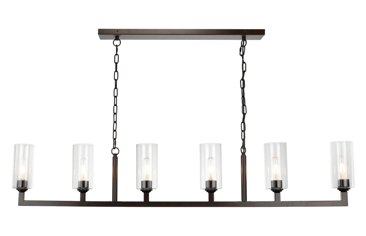 Oil Rubbed Bronze Dining Room Linear 6 Light Chandelier 3 Oil Rubbed Bronze Dining Room Linear 6 Light Chandelier - Image 3