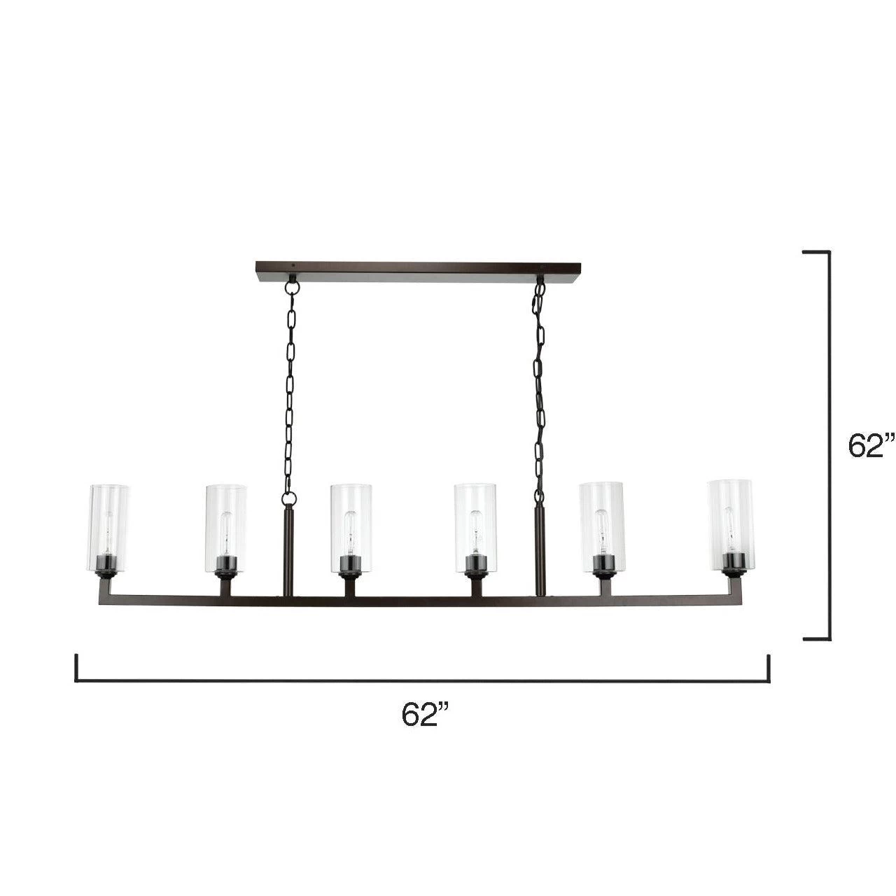 Oil Rubbed Bronze Dining Room Linear 6 Light Chandelier 7 Oil Rubbed Bronze Dining Room Linear 6 Light Chandelier - Image 7