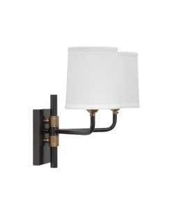 Oil Rubbed Bronze Lawton Double Arm Wall Sconce -Jamie Young Store loomlan oil rubbed bronze lawton double arm wall sconce jamie young wall sconces 3 33037932265685