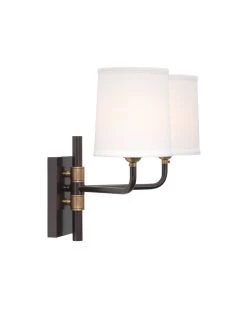 Oil Rubbed Bronze Lawton Double Arm Wall Sconce -Jamie Young Store loomlan oil rubbed bronze lawton double arm wall sconce jamie young wall sconces 4 33037932396757