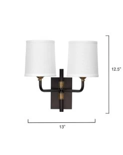 Oil Rubbed Bronze Lawton Double Arm Wall Sconce -Jamie Young Store loomlan oil rubbed bronze lawton double arm wall sconce jamie young wall sconces 7 33037933740245