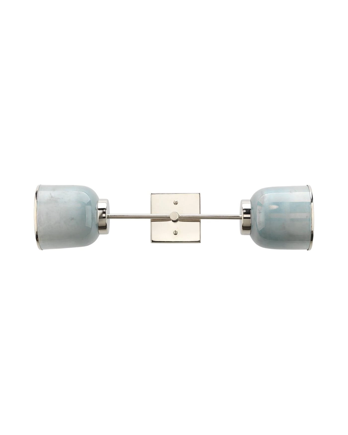 Reversible Nickel Opal Blue Glass Vapor Double Wall Sconce 6 Reversible Nickel Opal Blue Glass Vapor Double Wall Sconce - Image 6