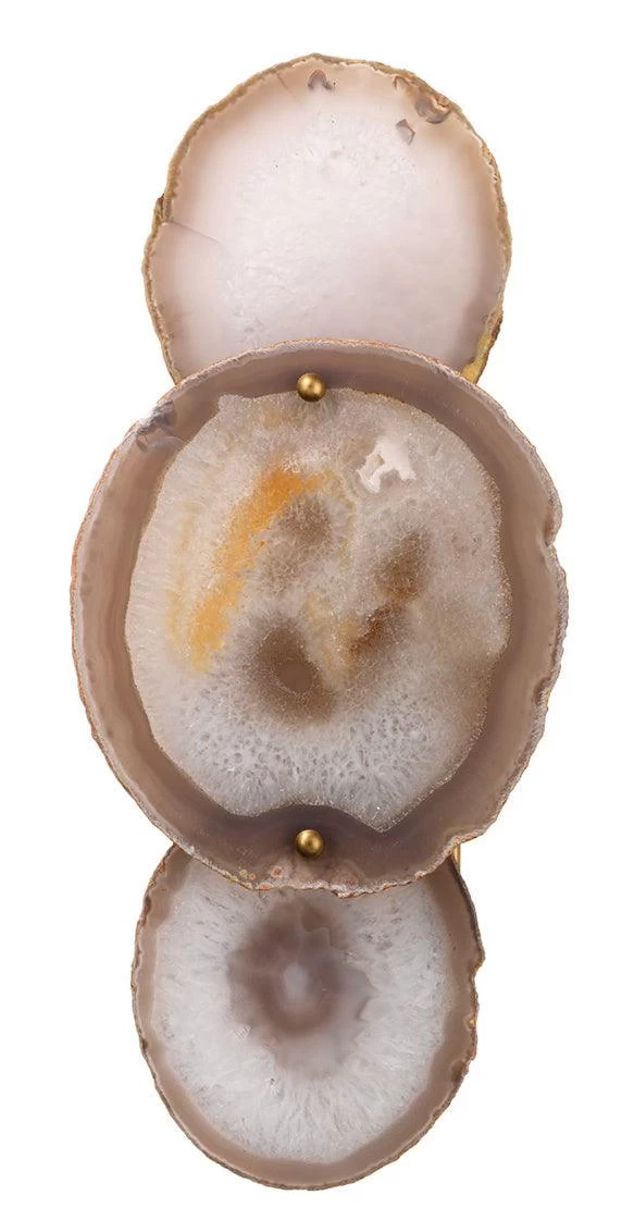 Reversible Purple Agate Stone Trinity Wall Sconce - Small 1 Reversible Purple Agate Stone Trinity Wall Sconce - Small