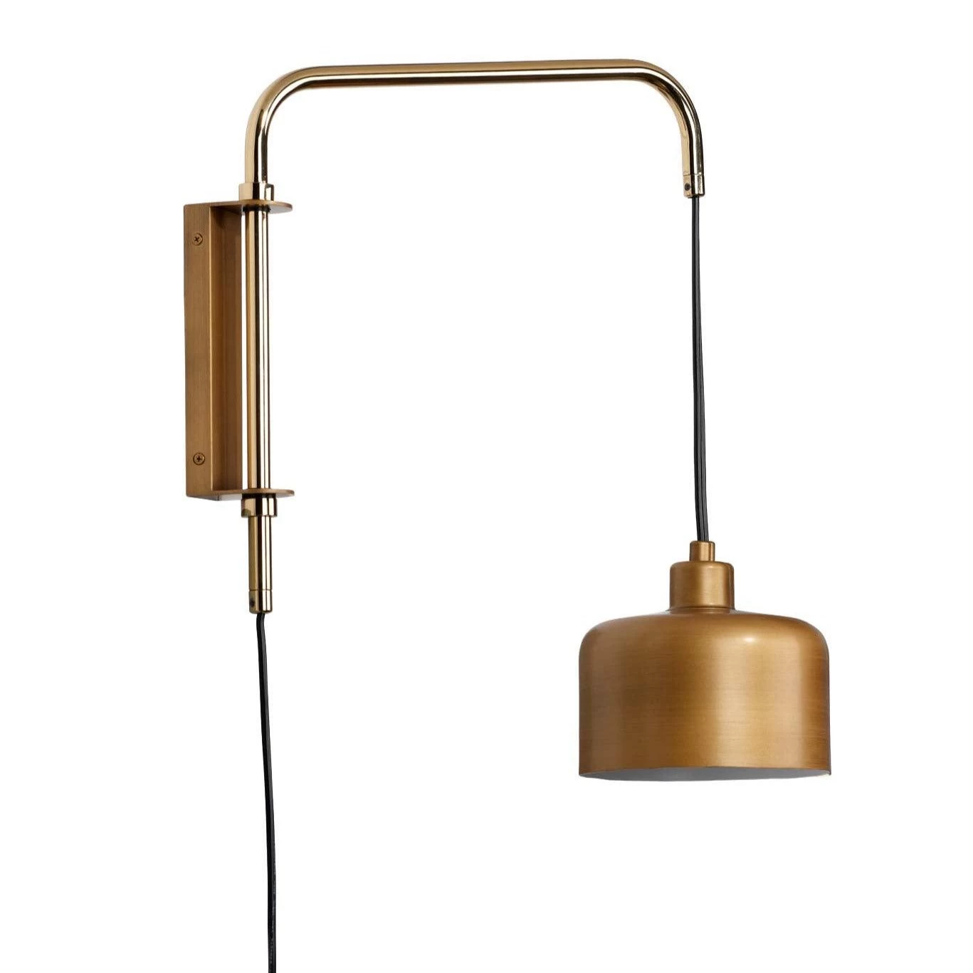 Satin Brass Jeno Swing Arm Wall Sconce Small 1 Satin Brass Jeno Swing Arm Wall Sconce Small