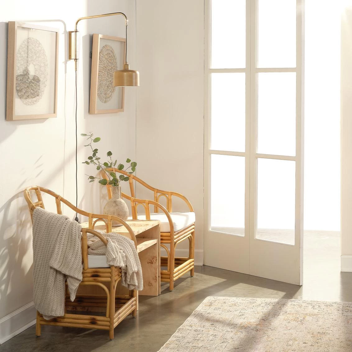 Satin Brass Jeno Swing Arm Wall Sconce Small 2 Satin Brass Jeno Swing Arm Wall Sconce Small - Image 2