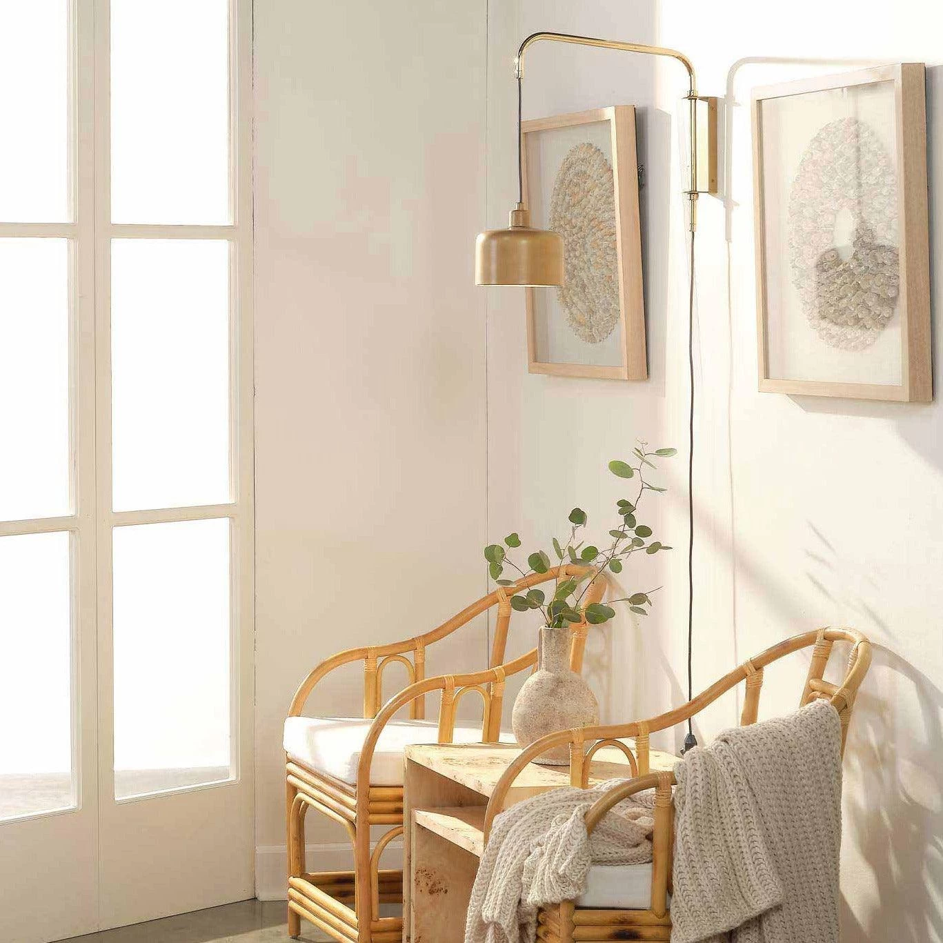 Satin Brass Jeno Swing Arm Wall Sconce Small 3 Satin Brass Jeno Swing Arm Wall Sconce Small - Image 3