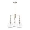 Silver & Glass Tear Drop Three Arm Chandelier