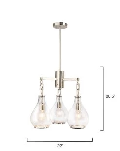 Silver & Glass Tear Drop Three Arm Chandelier -Jamie Young Store loomlan silver and glass tear drop three arm chandelier jamie young chandeliers 5 33038008942805