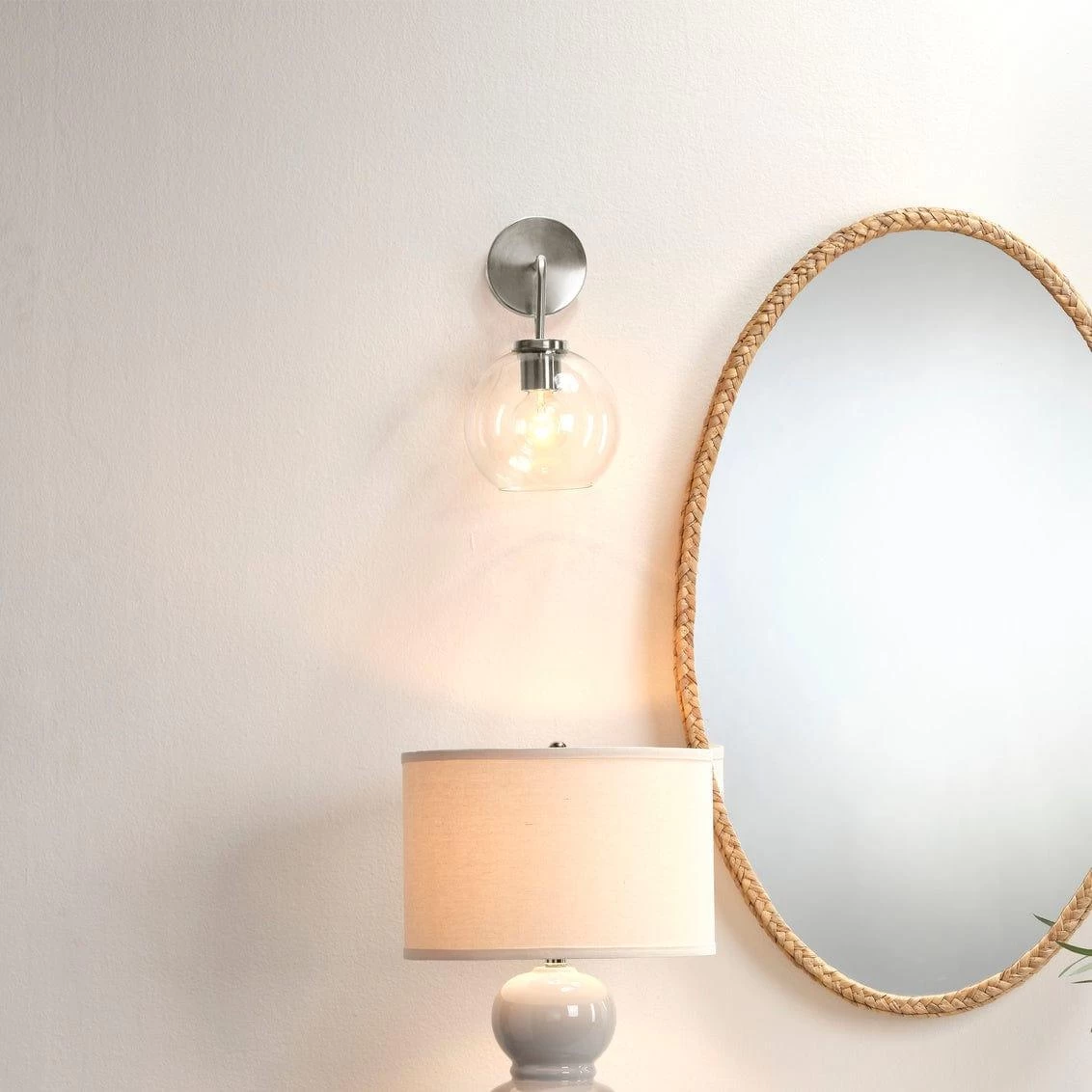 Silver Clear Glass Reece Wall Sconce 3 Silver Clear Glass Reece Wall Sconce - Image 3