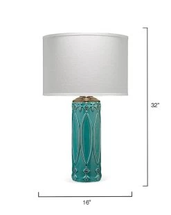 Turquoise Ceramic Tabitha Table Lamp -Jamie Young Store loomlan turquoise ceramic tabitha table lamp jamie young table lamps 6 33038250803413