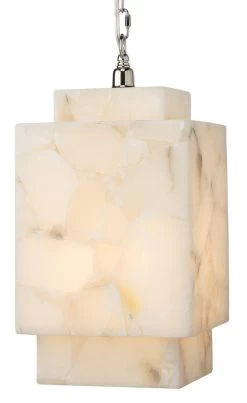 White Alabaster Borealis Cube Pendant -Jamie Young Store loomlan white alabaster borealis cube pendant jamie young pendants 10 33037957857493
