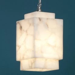 White Alabaster Borealis Cube Pendant -Jamie Young Store loomlan white alabaster borealis cube pendant jamie young pendants 4 33037957038293
