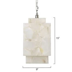White Alabaster Borealis Cube Pendant -Jamie Young Store loomlan white alabaster borealis cube pendant jamie young pendants 9 33037957791957