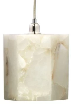 White Alabaster Borealis Hexagon Pendant