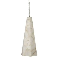 White Alabaster Borealis Tall Hexagon Pendant -Jamie Young Store loomlan white alabaster borealis tall hexagon pendant jamie young pendants 5 33037957267669