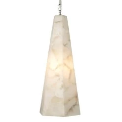 White Alabaster Borealis Tall Hexagon Pendant -Jamie Young Store loomlan white alabaster borealis tall hexagon pendant jamie young pendants 8 33037957693653