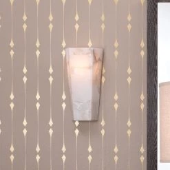 White Alabaster Borealis Tall Hexagon Wall Sconce -Jamie Young Store loomlan white alabaster borealis tall hexagon wall sconce jamie young wall sconces 3 33037921943765