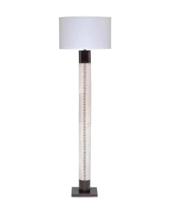 White Cowhide & Oil Rubbed Bronze 70" Sheridan Floor Lamp