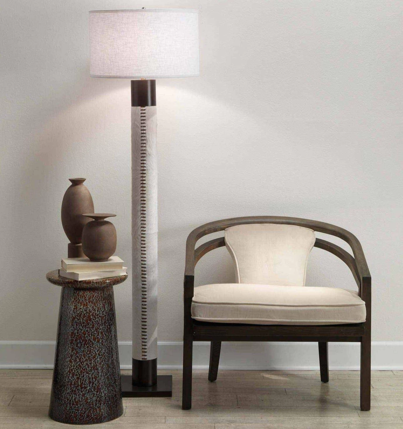 White Cowhide & Oil Rubbed Bronze 70" Sheridan Floor Lamp 2 White Cowhide & Oil Rubbed Bronze 70" Sheridan Floor Lamp - Image 2