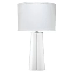 White Glass Clover Table Lamp
