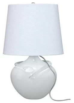 White Glass Wesley Table Lamp